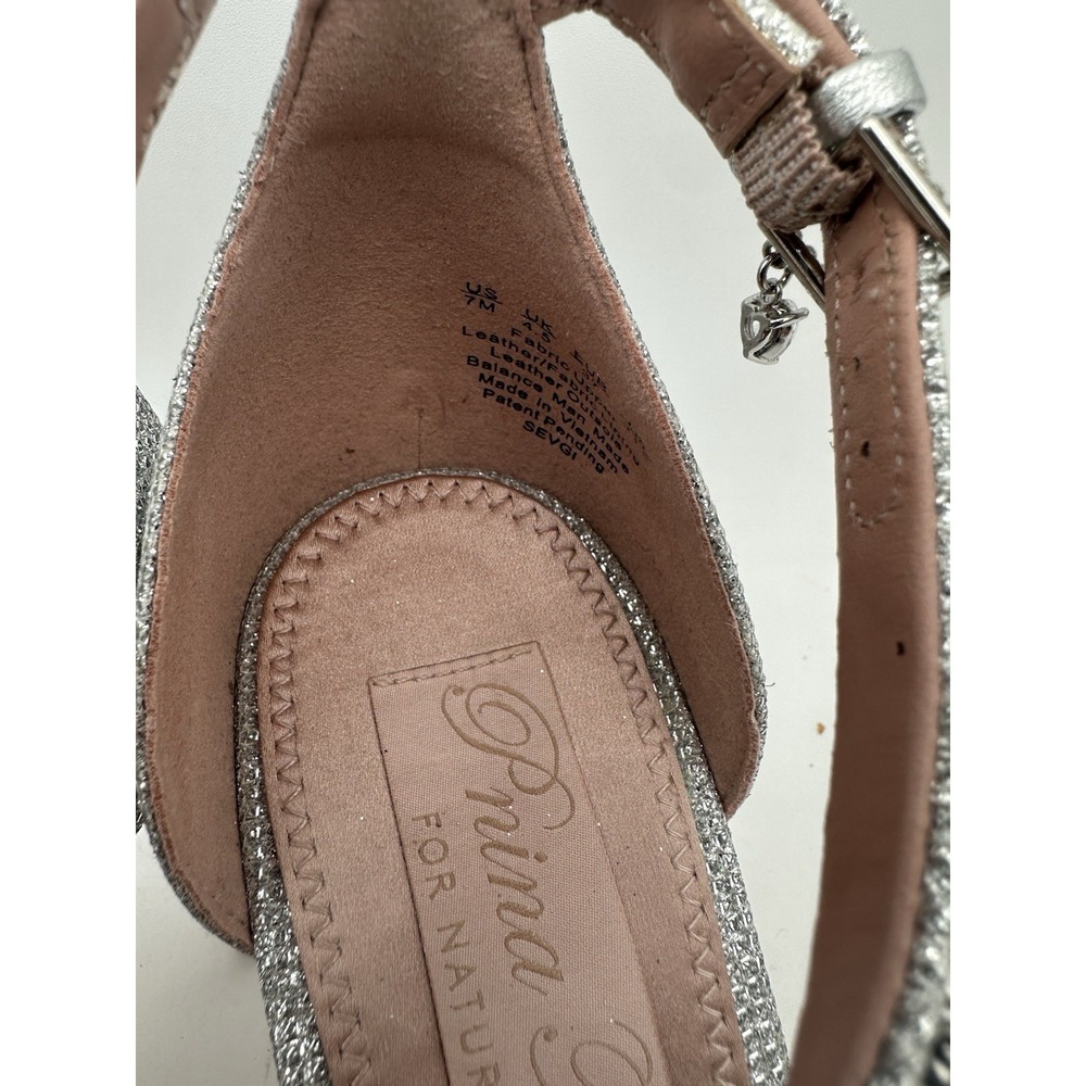 Naturalizer Silver Rhinestone T-Strap Pointed-Toe Heels - Picture 3 of 5